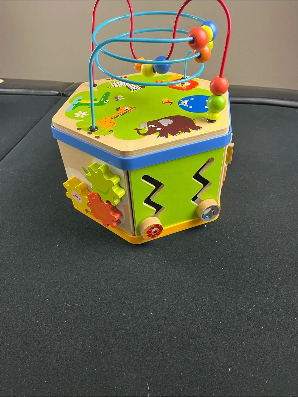 Wooden Multi-Activity Bead Maze Cube - Colorful Learning Toy